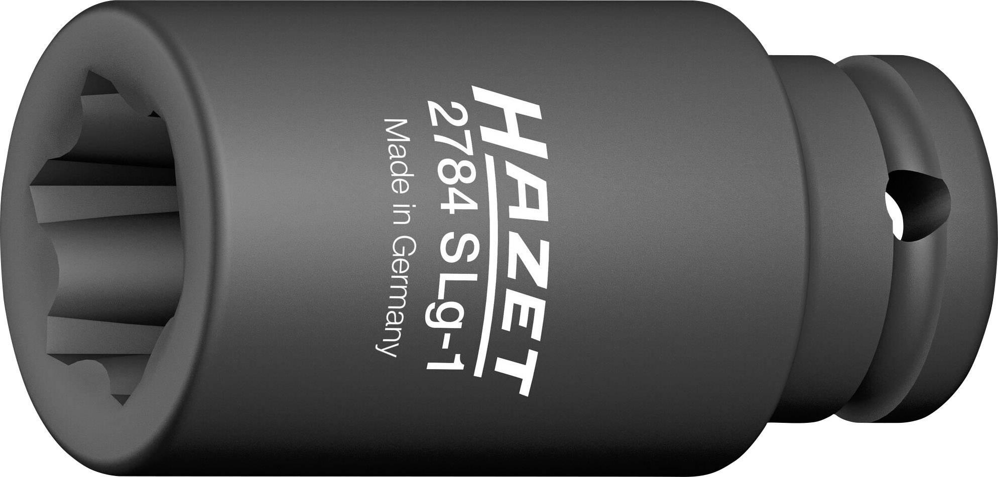 Dado nero con la scritta 'HAZET 2784 SLG-1 Made in Germany', idoneo per l'utilizzo nella riparazione di veicoli o macchinari.