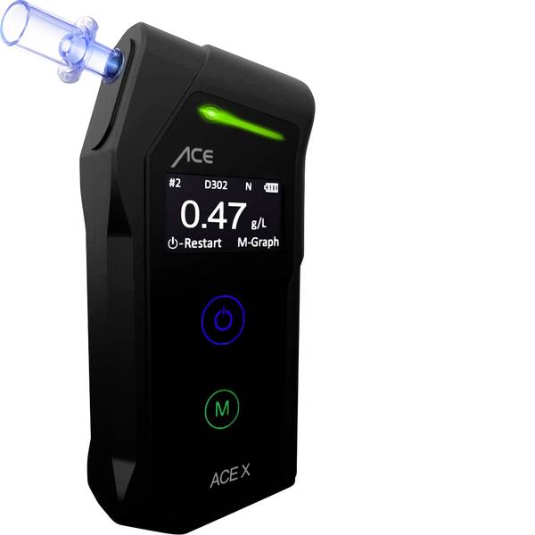 Etilometri - ACE X Etilometro Nero 0.0 fino a 5 ‰ incl. display - Etilometri - ACE X Etilometro Nero 0.0 fino a 5 ‰ incl. display -