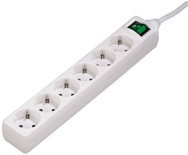 Hama 121915 Multipresa con interruttore 6 scomparti Bianco Schuko 1 pz.