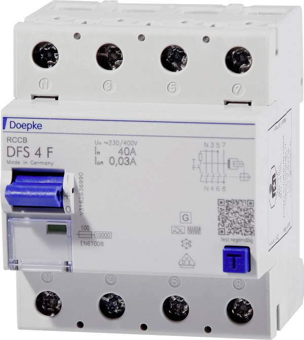 Doepke 09134820 DFS4 040-4/0,03-F Interruttore differenziale di sicurezza  Rapido   4 poli 40 A 0.03 A 400 V