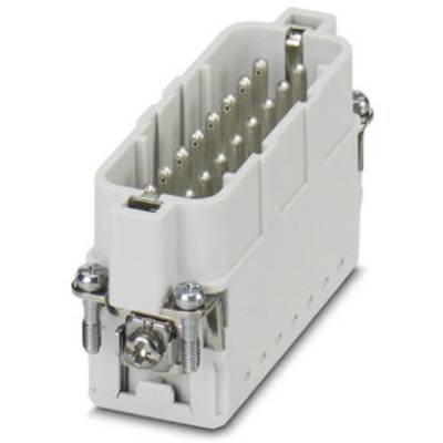 Un connettore elettrico rettangolare bianco con più piedini metallici, adatto per applicazioni industriali.