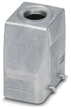Involucro metallico dal design squadrato con filettatura sulla parte superiore, idoneo per connessioni elettriche o passaggi di cavi.