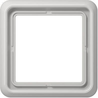 Cornice rettangolare vuota in plastica bianca con bordi arrotondati, probabilmente adatta per un interruttore della luce.