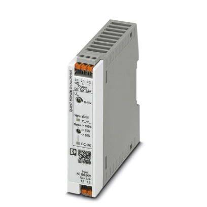 Modulo di elettronica industriale con scritta 'QUINT-DIODE', interfacce e specifiche tecniche sul lato.