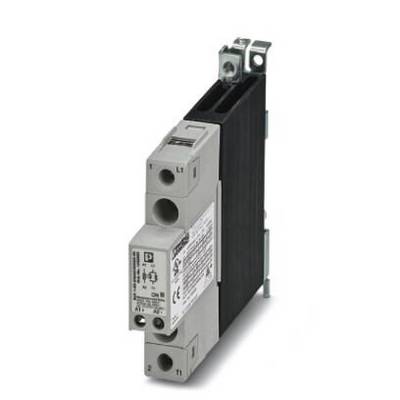 Un interruttore elettrico grigio, rettangolare, di protezione per componenti, con etichette e marchio CE, montabile su guida.