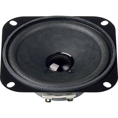 Altoparlante in primo piano, che mostra la vista frontale con membrana e involucro, tipico dei dispositivi di output audio.