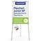 Lavagna a fogli mobili con scritta 'Flipchart Junior SP, Superficie speciale attiva, treppiede, magnetica, riciclabile al 98%'.