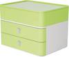 HAN PLUS ALLISON 2 Schubfächer DIN A5 ABS 1100-80 Cassettiera Verde, Bianco Numero cassetti: 2