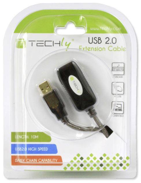 TECHly USB 2.0 Prolunga [1x Spina A USB 2.0 - 1x Presa A USB 2.0] IUSB-REP10TY 10.00 m-1