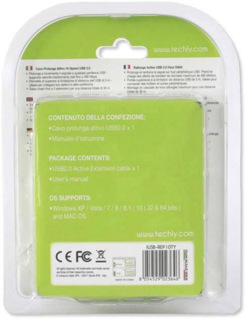 TECHly USB 2.0 Prolunga [1x Spina A USB 2.0 - 1x Presa A USB 2.0] IUSB-REP10TY 10.00 m-3