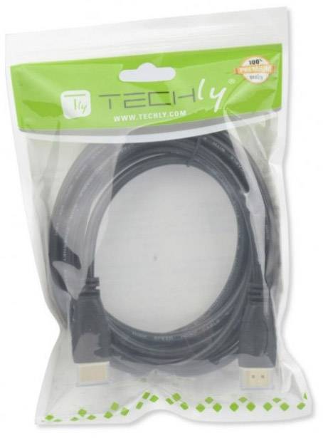 TECHly HDMI Cavo Spina HDMI-A, Spina HDMI-A 2.00 m Nero ICOC-HDMI21-8-020 UHD 10K Cavo HDMI-1