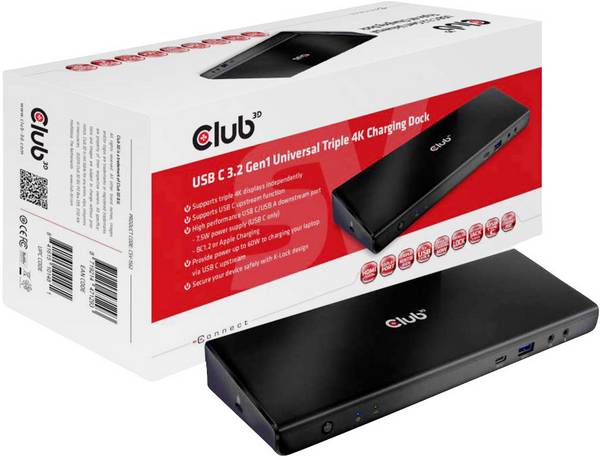 club3D CSV-1562 Docking station USB-C®  Adatto per marchio: universale  incl. funzione di ricarica