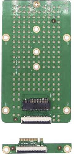 Un modulo di circuito stampato verde con più connettori e punti di saldatura. Serve per il collegamento elettronico e l'espansione dei dispositivi.