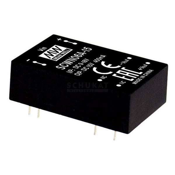 MEAN WELL SCWN06B-15 Modulo convertitore DC / DC 400 mA 6 W Num. uscite: 1 x Contenuto 1 pz.