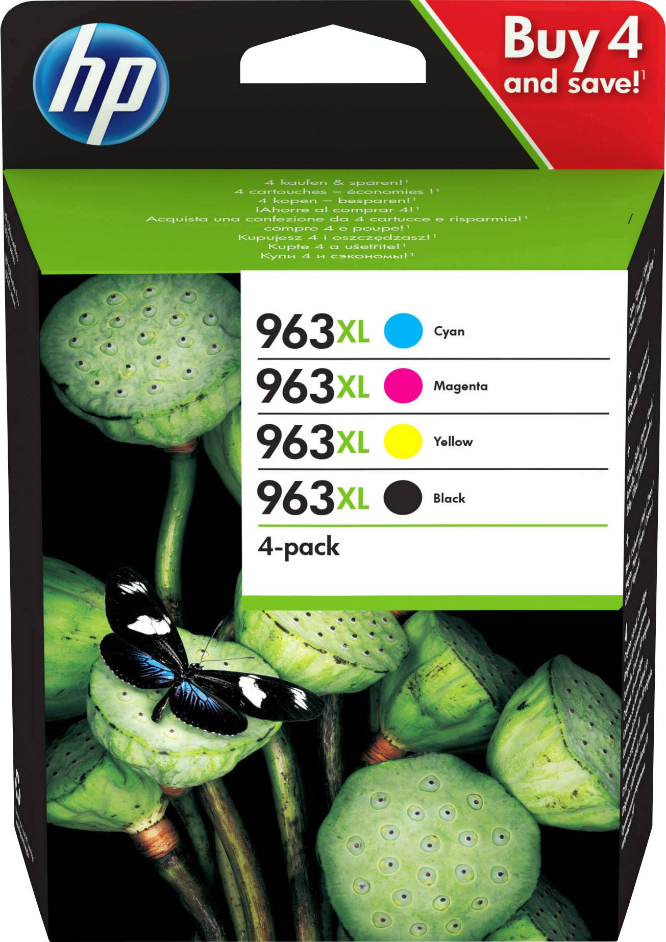 HP 963XL Cartuccia Imballo multiplo Originale Nero, Ciano, Magenta, Giallo 3YP35AE Inchiostro