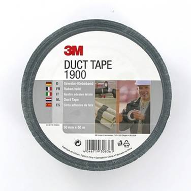 3M  1900S50 Nastro in tessuto  Nero (L x L) 45.7 m x 48 mm 1 pz.