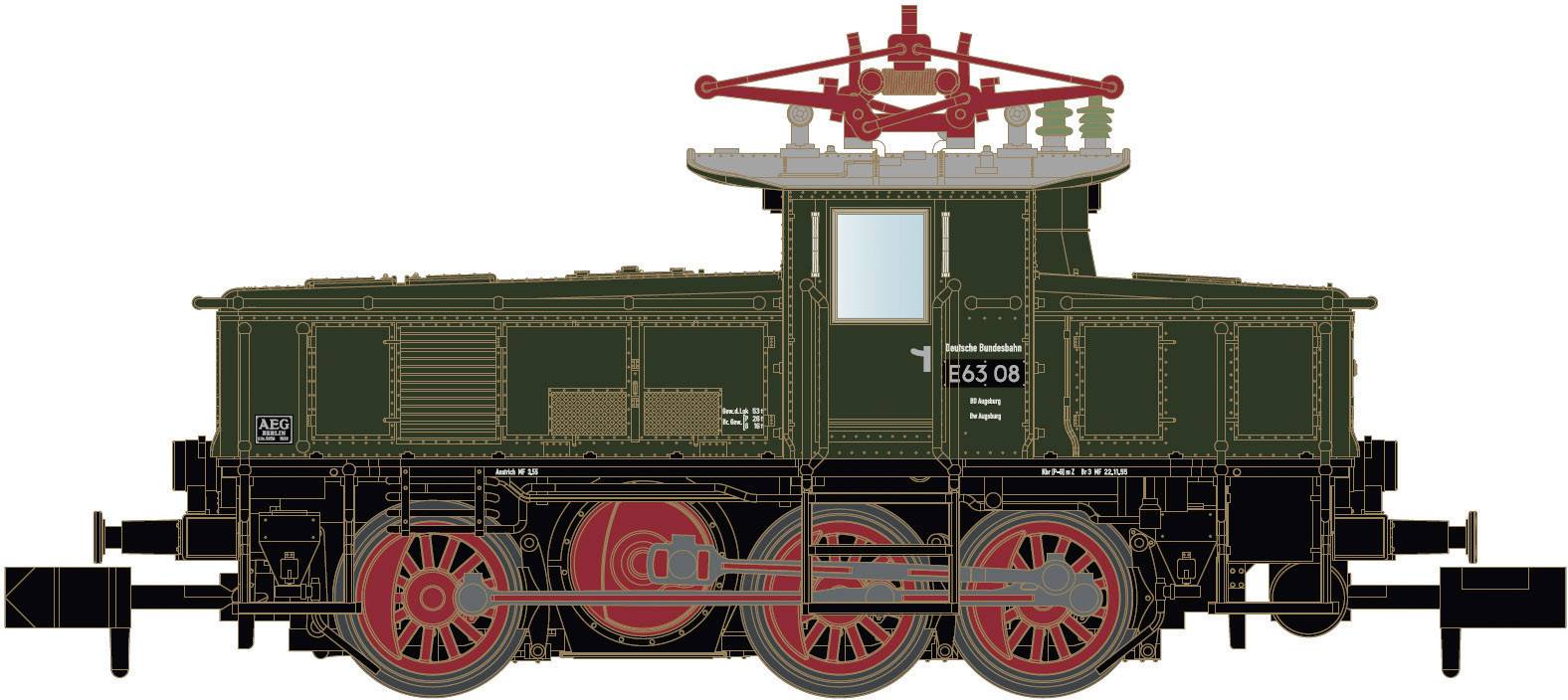 Locomotiva elettrica N Rangier BR E 63 della DB Hobbytrain H3051