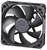 Un ventilatore nero per computer con sette pale, montato in un alloggiamento quadrato.