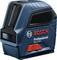 Un dispositivo laser professionale Bosch GLL-2-10 blu con interruttore rosso e logo aziendale, utilizzato per misurazioni precise.