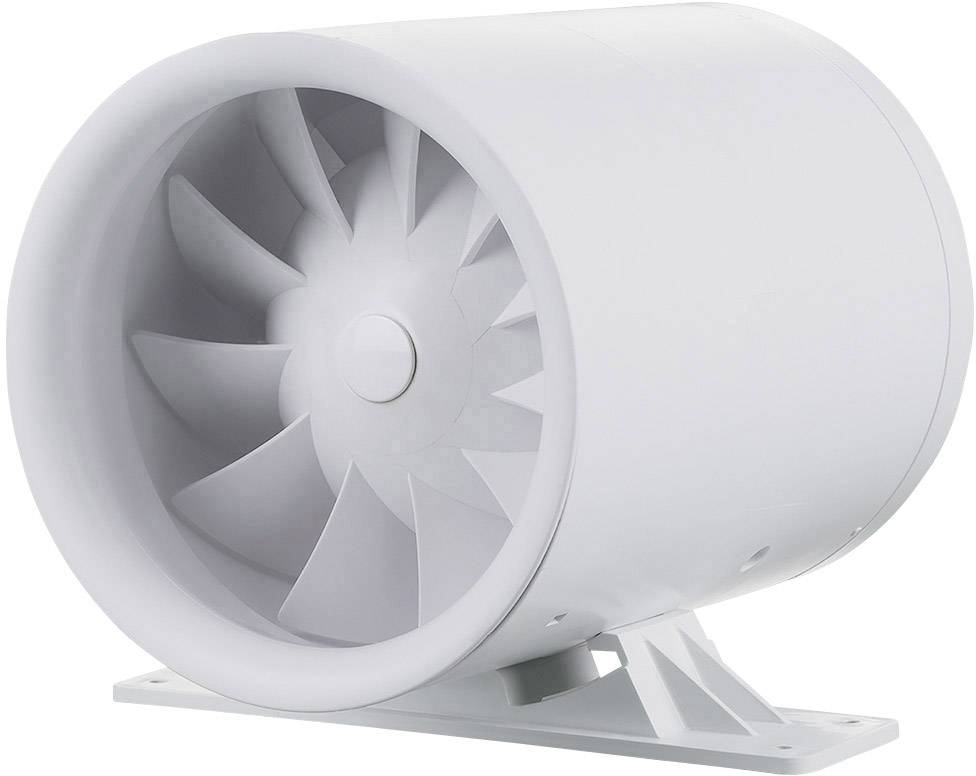 Un ventilatore bianco, cilindrico, con pale, montato su una base piatta, utilizzato per la ventilazione o il raffreddamento.