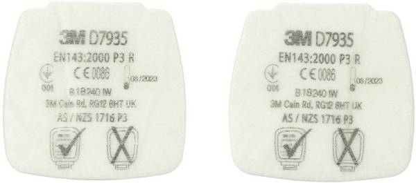 3M D7935 Secure Click Partikel-Einlegefilter D7935 P3 R Filtro per polveri  4 pz.