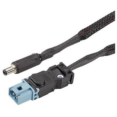 'Cavo nero con connettore blu e nero, utilizzato per collegare dispositivi elettronici.'