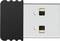 Piccolo dongle USB con involucro in plastica nera e connettore metallico.