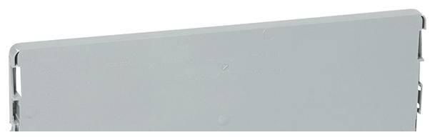 Un componente rettangolare grigio, probabilmente un elemento di copertura o un pannello laterale di una macchina o di un dispositivo.