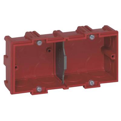 Scatola da incasso rettangolare rotonda con viti di fissaggio agli angoli, idonea per l'installazione di interruttori elettrici o prese.