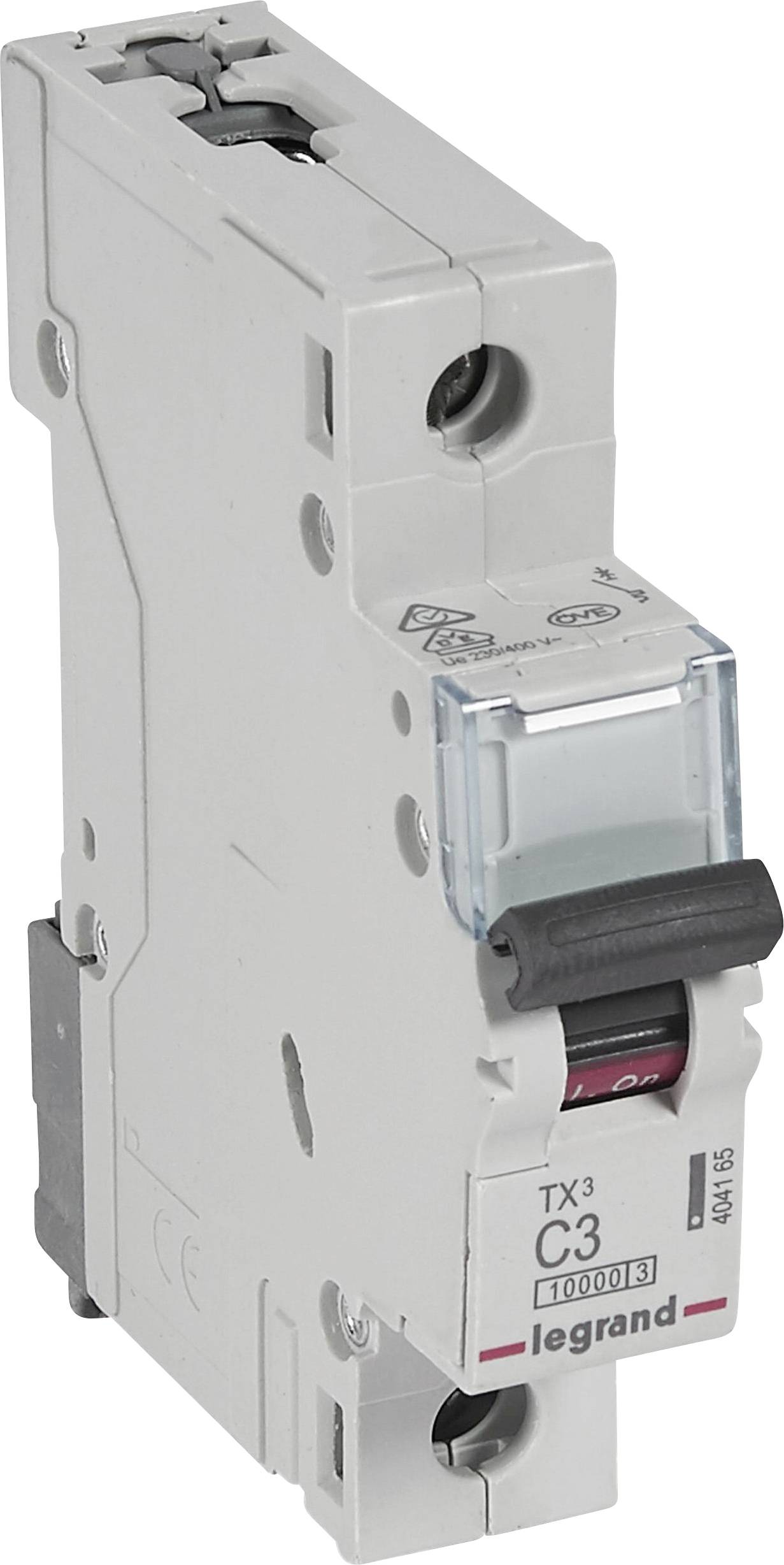 Interruttore magnetotermico TX3, caratteristica C, unipolare, con interruttore a levetta e tasto di test, idoneo per corrente nominale 4000A.
