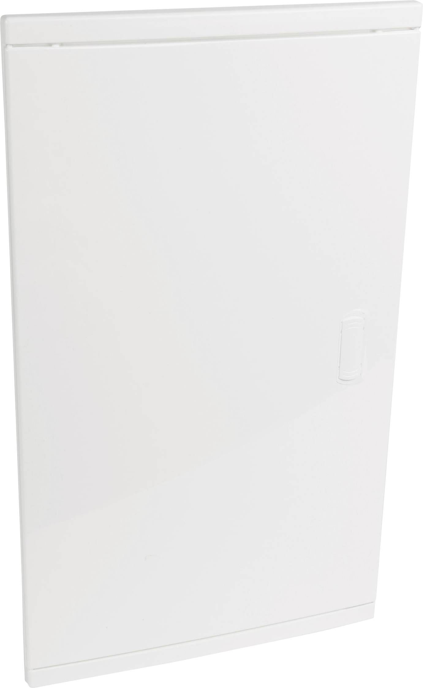Porta bianca dal design essenziale con maniglia laterale.