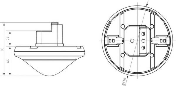 Theben 2080030 Soffitto Rivelatore di presenza 360 °  Bianco IP40