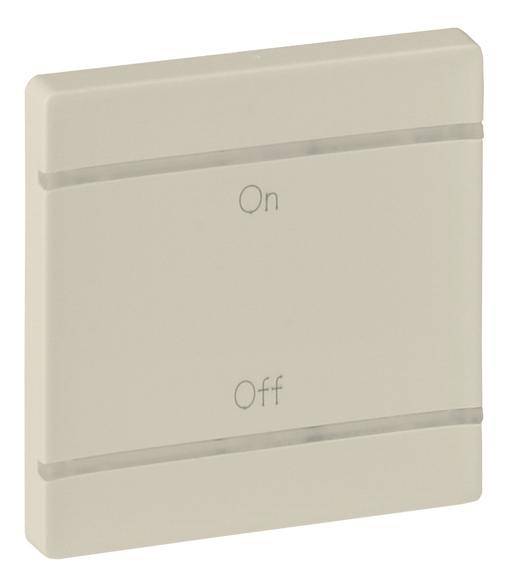 Interruttore della luce con due opzioni: 'On' (in alto) e 'Off' (in basso), in versione color beige.
