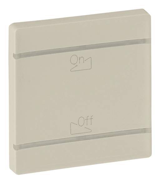 Interruttore decorativo, beige, con stampe 'On' in alto e 'Off' in basso.
