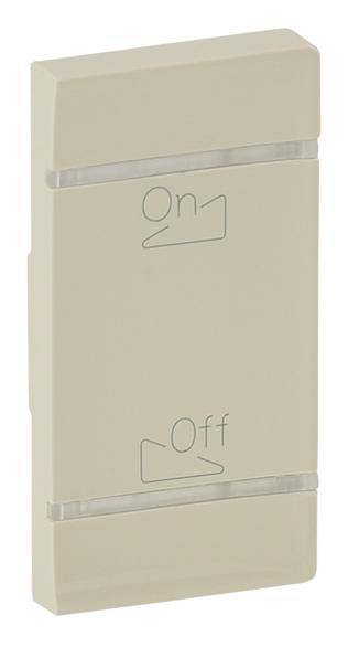 Interruttore della luce con frecce che indicano 'On' verso l'alto e 'Off' verso il basso, di colore beige, per accendere e spegnere la luce.