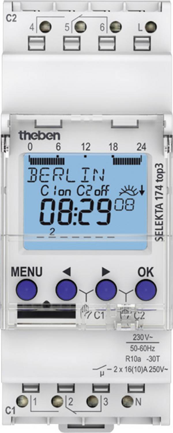 Theben SELEKTA 174 top3 Timer per guida DIN