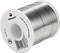 Un rotolo di stagno per saldatura del marchio TOOLCRAFT, diametro 0,5 mm, con un contenuto di flusso del 2,5%, con numero di prodotto e codice a barre visibili.