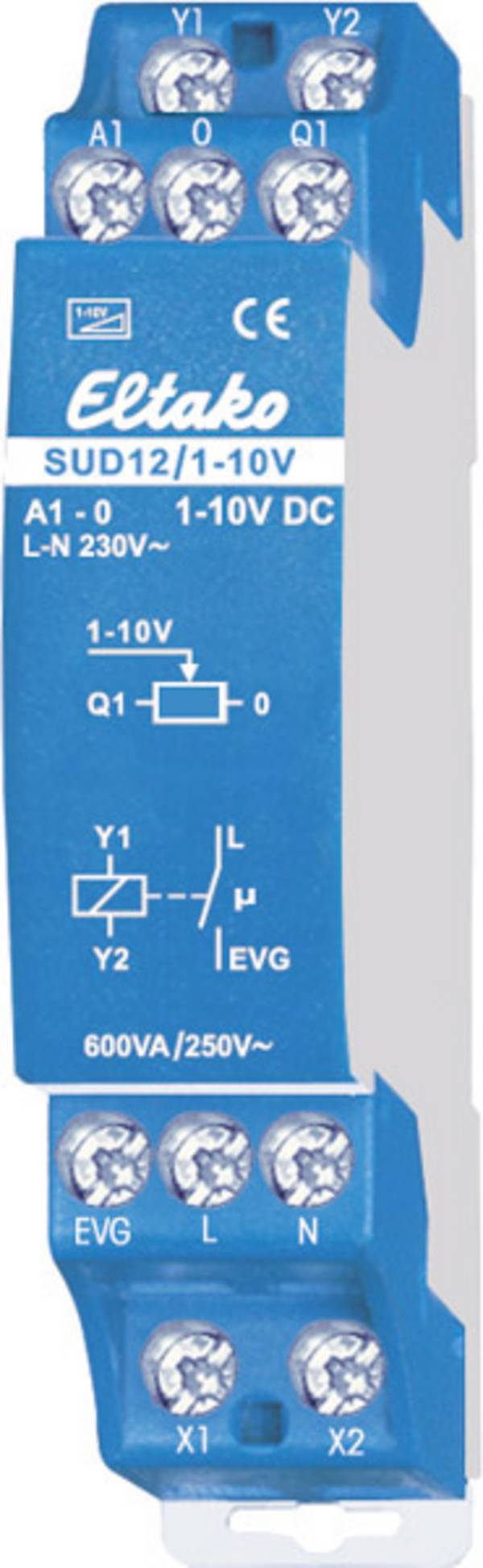 Eltako 21100802 Dimmer da guida DIN Adatto per lampadina: Lampadina fluorescente, Lampadina alogena Blu
