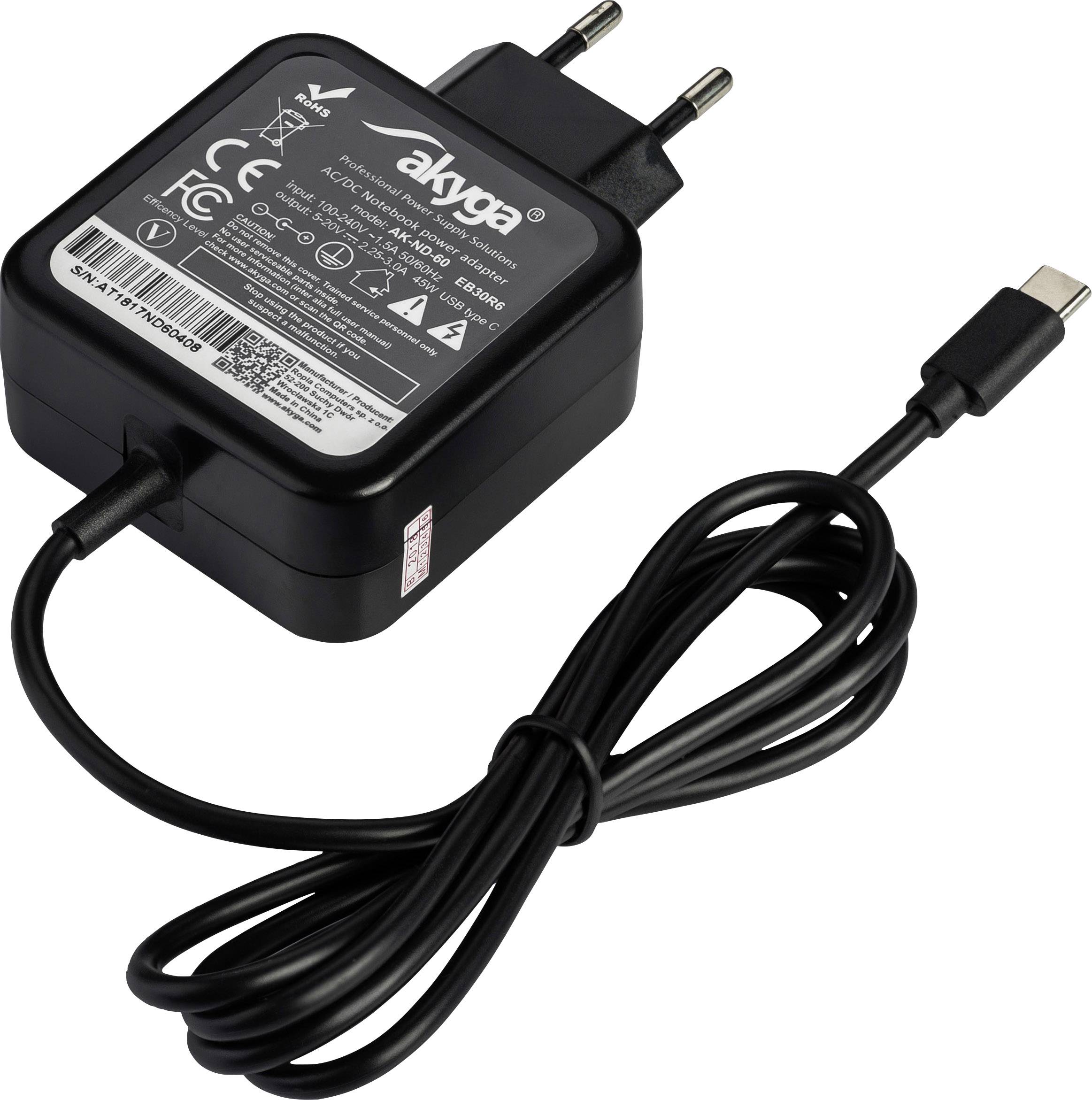 Akyga nan Alimentatore per notebook 45 W 3 A Qualcomm Quick Charge 3.0-0