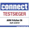 'connect Testsieger: AVM Fritzfon C6, numero 3/2019' Logo mostra il risultato del test e l'edizione.