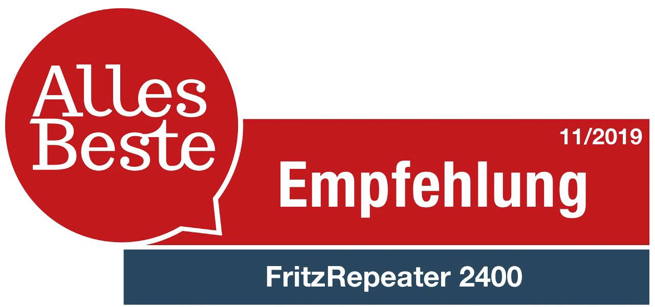 'Miglior Raccomandazione' per FritzRepeater 2400, edizione novembre 2019.
