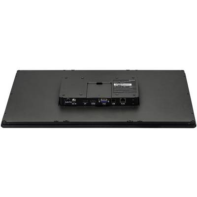 Retro di un monitor con diverse porte di connessione: Audio, DC In, HDMI, VGA, USB, RJ45.