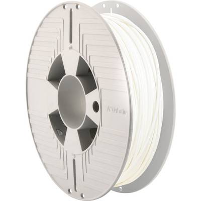 Bobina con filamento bianco per stampante 3D di Verbatim, in custodia in plastica, adatto per applicazioni di stampa 3D.