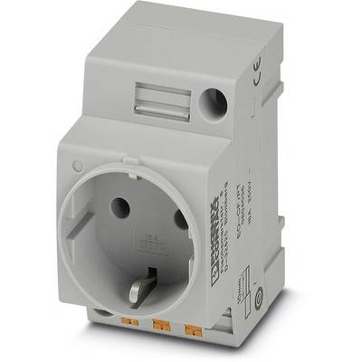 'Presa di contatto di protezione grigia LOCC-PT di Phoenix Contact, 16 A, 250 V, con conduttore di protezione e marchio CE.'