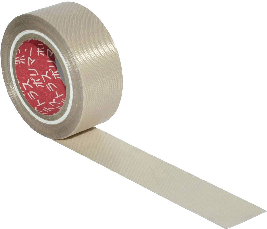 Un rotolo di nastro adesivo beige con caratteri giapponesi sul lato interno. Un pezzo del nastro è stato srotolato.