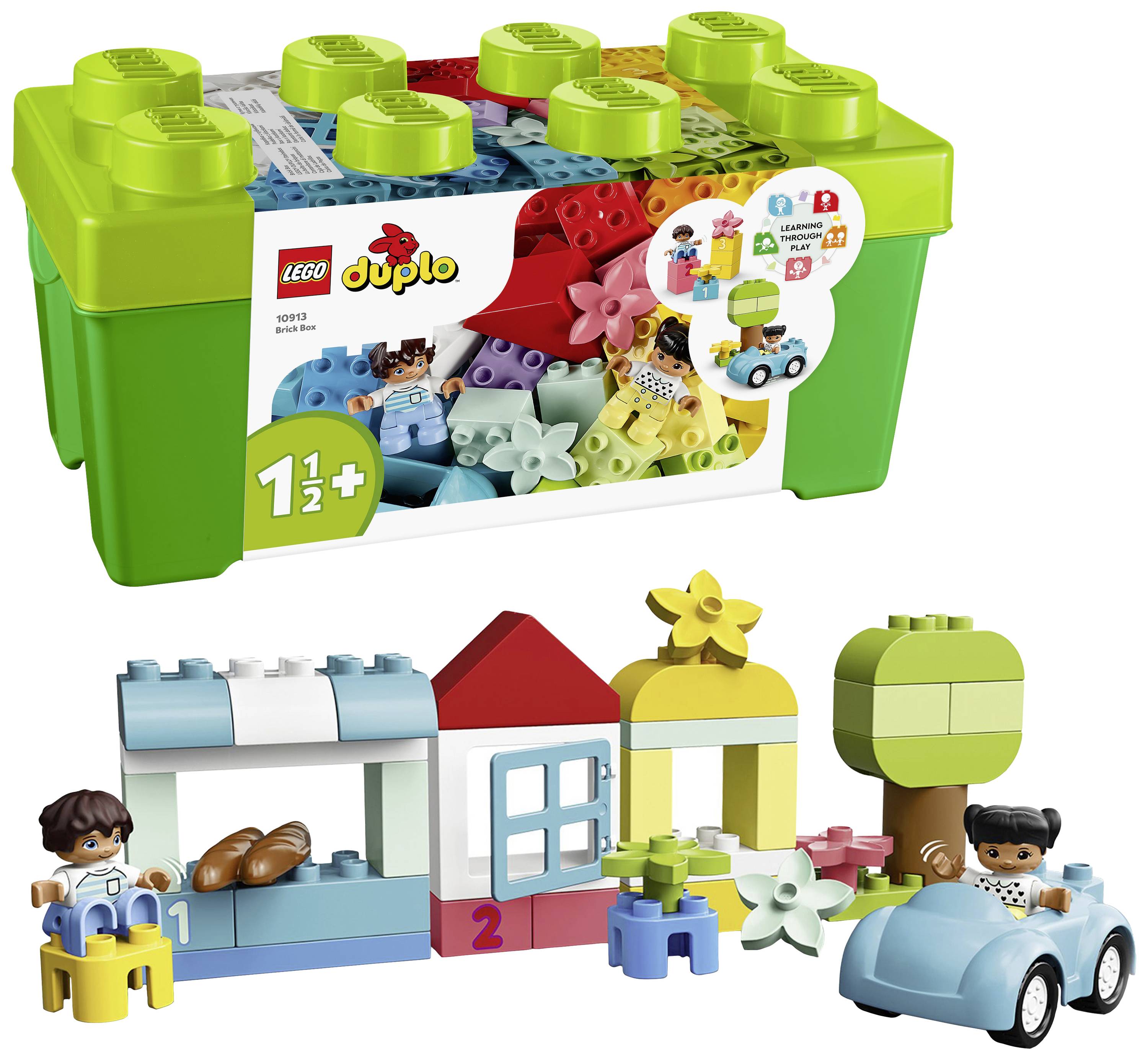 Set di costruzioni LEGO DUPLO per bambini dai 18 mesi. Contiene blocchi colorati, personaggi e veicoli per stimolare la creatività.