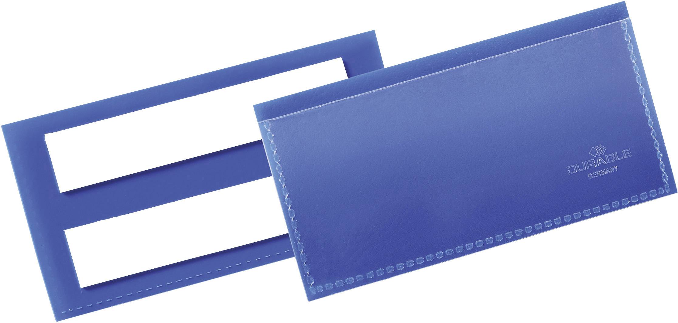 Durable 175907 Tasca per etichette, autoadesiva Blu scuro (L x A x P) 113 x 53 x 1.7 mm