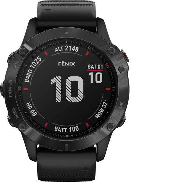 Dispositivi indossabili - Garmin fenix 6 PRO Slate Gray w/Black Band (Glass) Smartwatch Nero - Dispositivi indossabili - Garmin fenix 6 PRO Slate Gray w/Black Band (Glass) Smartwatch Nero -