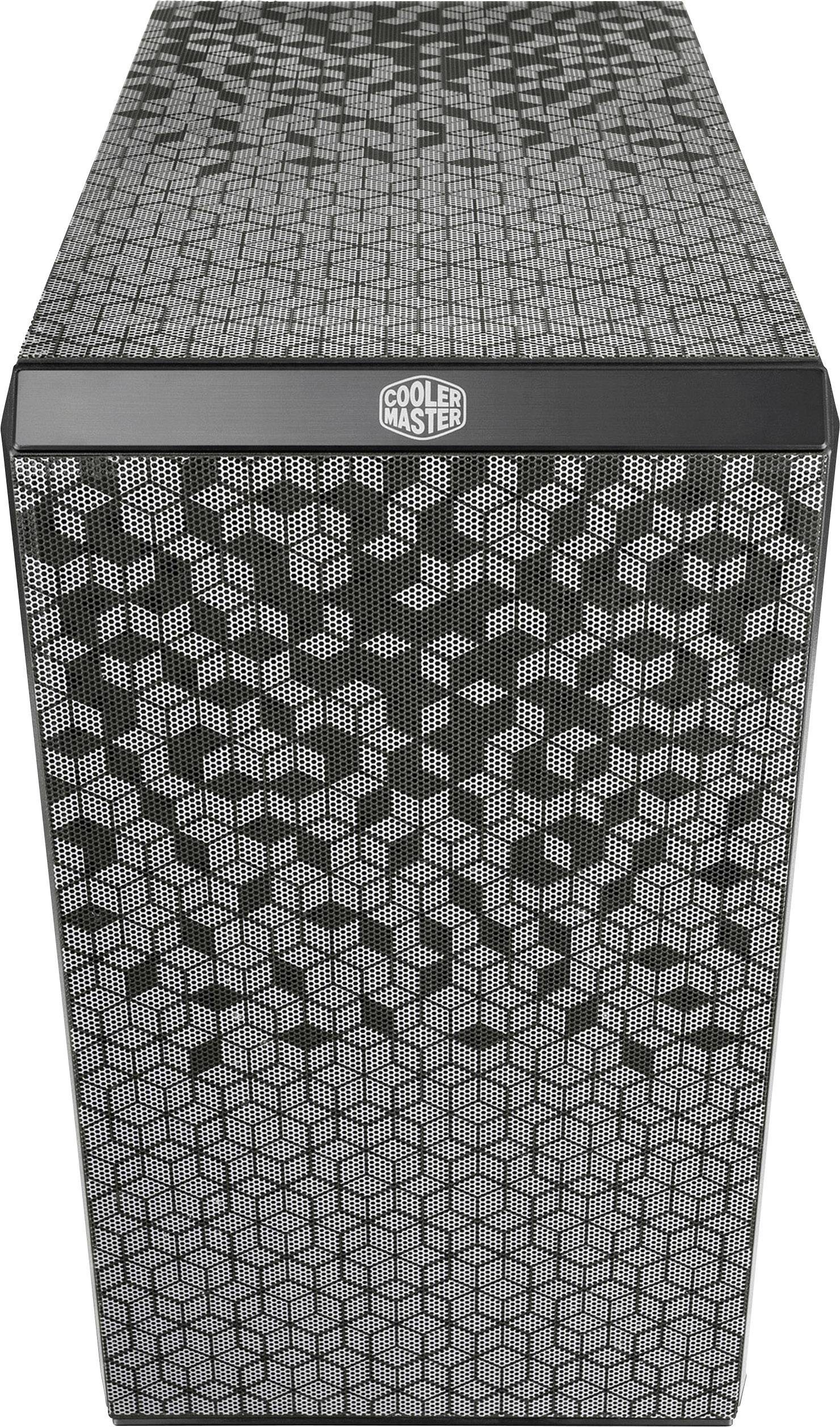 Un case per computer con un motivo geometrico e il logo del marchio sul lato anteriore.