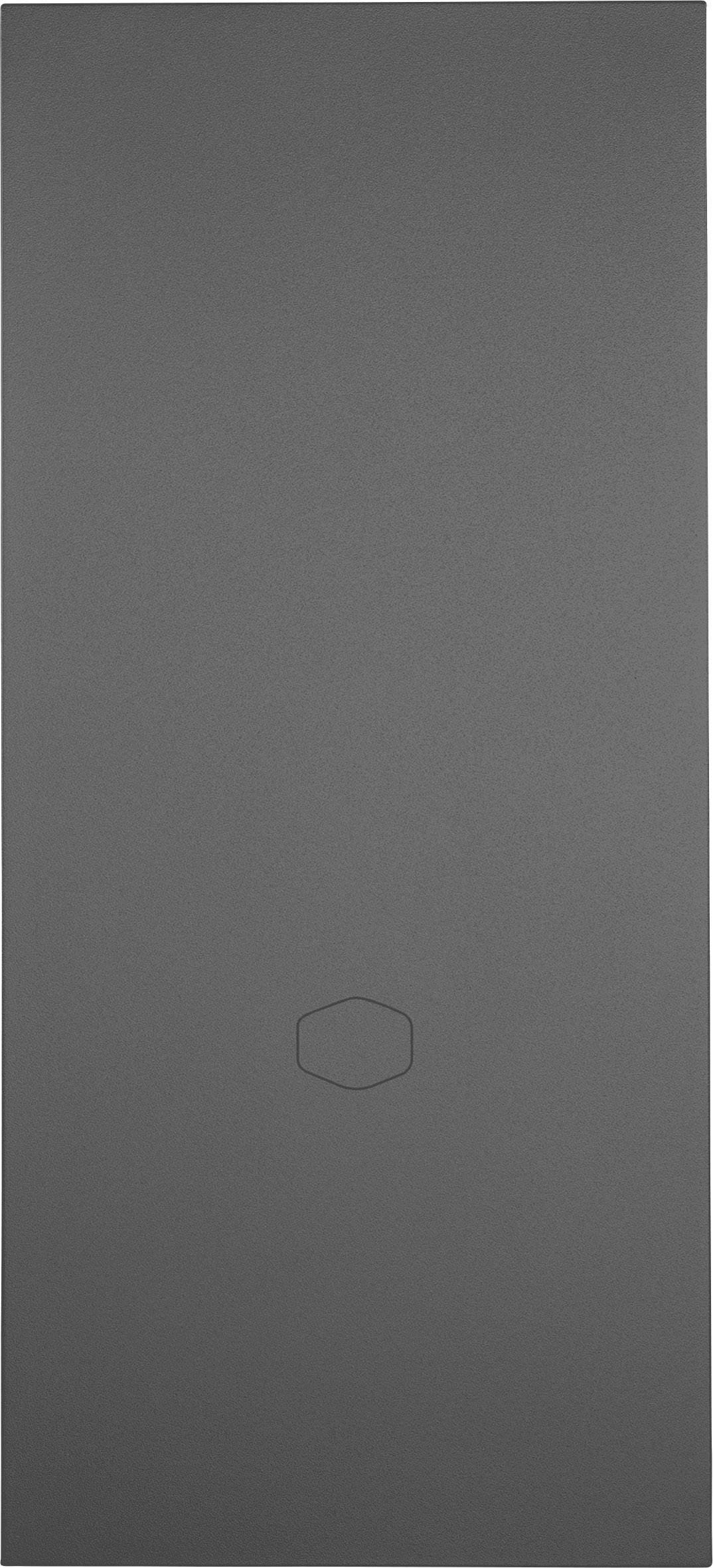 Tappetino da yoga grigio con un logo esagonale al centro.